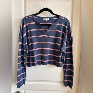 Fitz + Eddi long sleeve cropped stripe L